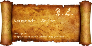 Neustadt Lőrinc névjegykártya